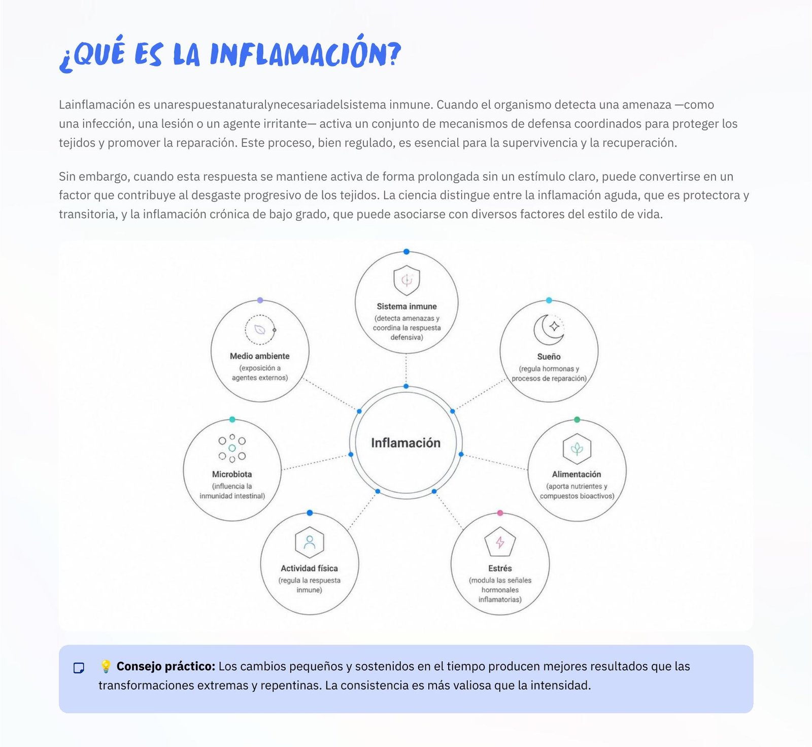 Interior de la Guía Práctica Antiinflamatoria
